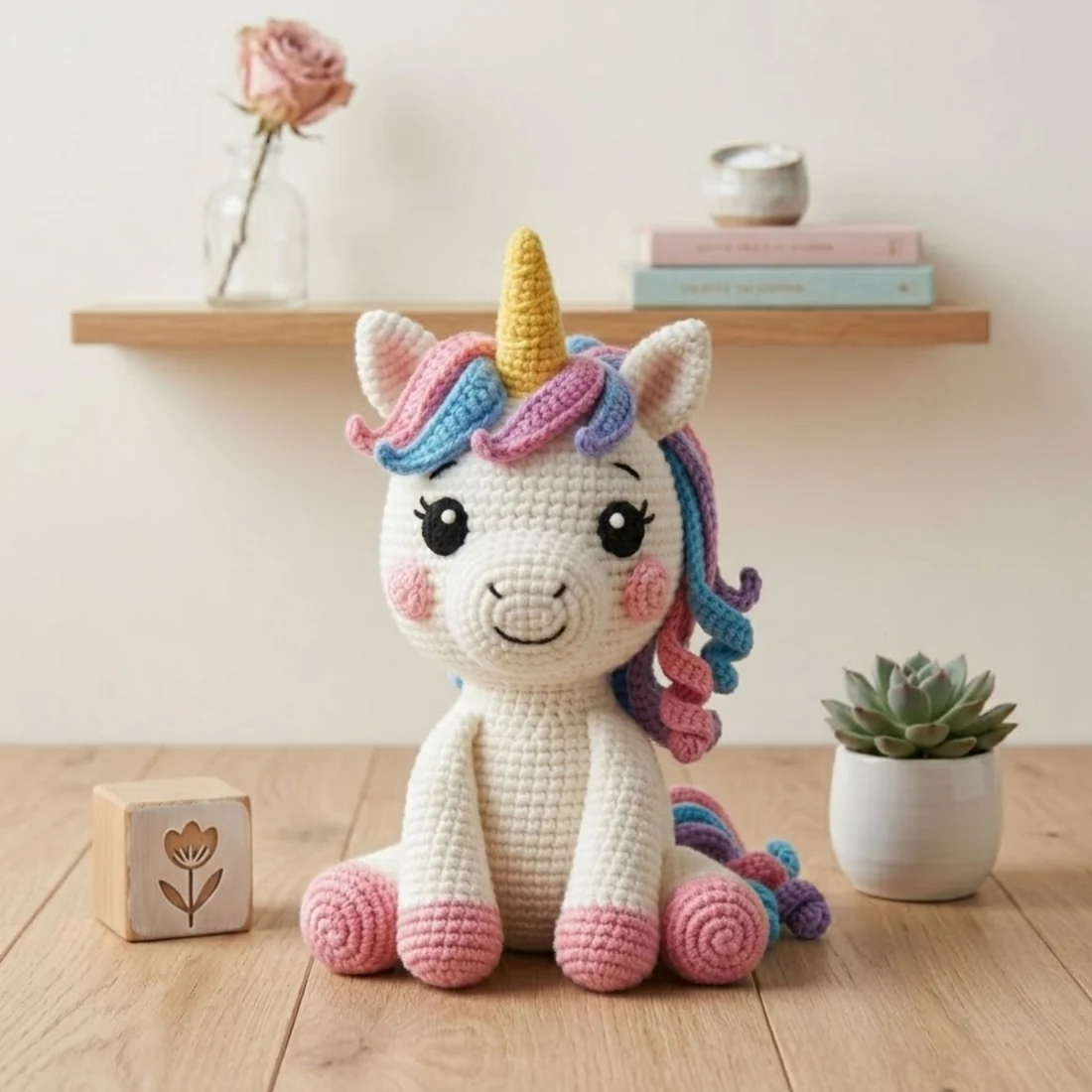 Handmade Crochet Unicorn Plush Toy