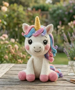 Handmade Crochet Unicorn Plush Toy - Image 3