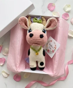 Handmade Crochet Cow Plush Toy - Image 3